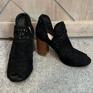 Black Open Toe Booties